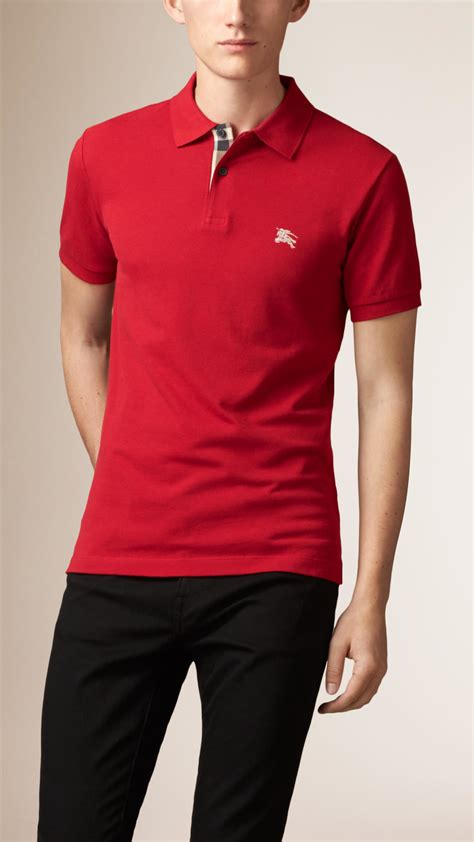 burberry polo medium neim|red burberry polo shirt.